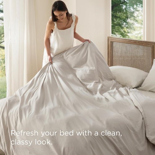 Bedsure Duvet Cover - King Size Extra Soft Prewashed Cotton-Like Polyester | 104x90 Inches with Zipper Closure
