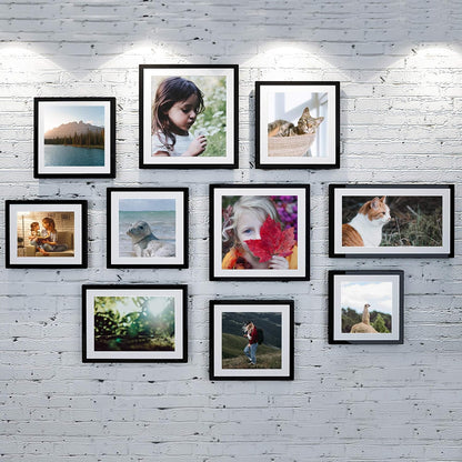 Upsimples 8x12 Picture Frame Set of 5 - Versatile Black Frames for 6x8 or 8x12 Photos | Wall Gallery Decor