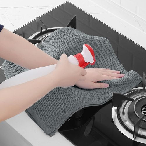 Homaxy 100% Cotton Waffle Weave Dish Towels - Ultra Soft & Absorbent | Quick Drying, 13 x 28 Inches, 8-Pack, Grey
