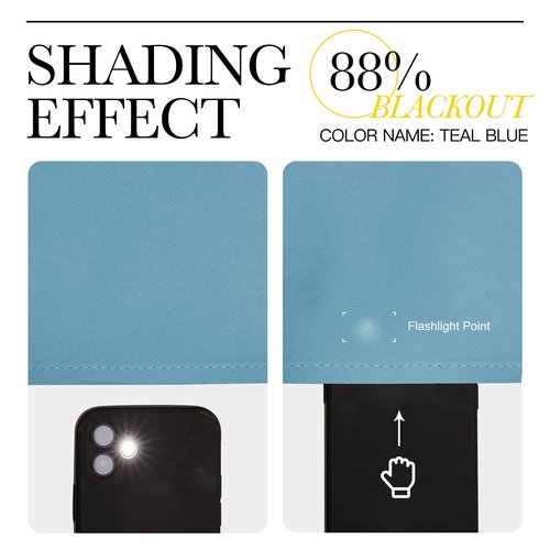 NICETOWN Blackout Curtains and Drapes - Energy Saving Thermal Insulated Solid Grommet Blackout Draperies for Sliding Glass Door/Patio (1 Pair, W80 x L84, Teal Blue)