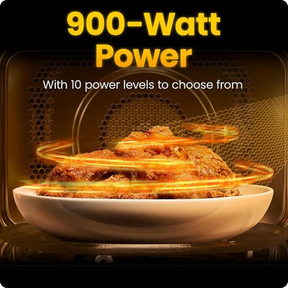 Chefman Microwave Oven - 0.9 Cu. Ft. Capacity, 900 Watts, 10 Power Levels & 6 Cooking Presets - Black