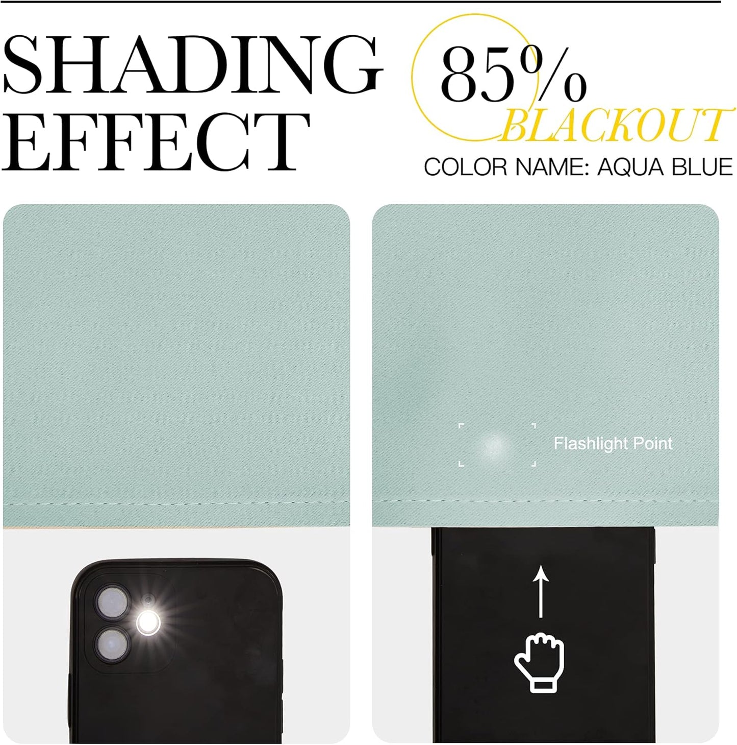 NICETOWN Aqua Blue Blackout Curtains - Sound Reducing & Energy Efficient | 55" x 108", 2 Panels for Modern Rooms