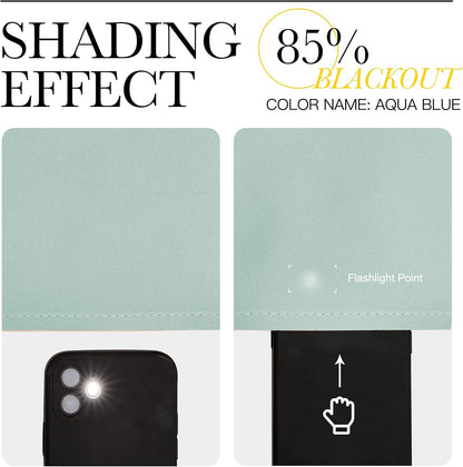 NICETOWN Aqua Blue Blackout Curtains - Sound Reducing & Energy Efficient | 55" x 108", 2 Panels for Modern Rooms