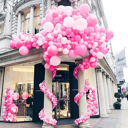 PartyWoo Pink Balloons - 100pcs 12 Inch Matte Pink Balloon Arch Kit for Baby Showers & Parties