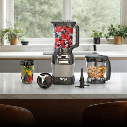 Ninja Blender - Compact Kitchen System with 1200W Power | 3 Functions for Smoothies, Dough & Frozen Drinks | Grey, 72-oz. Pitcher