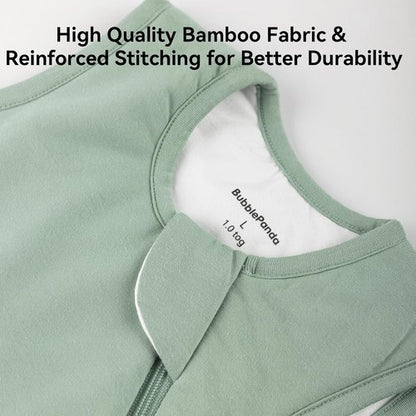 BubblePanda Bamboo Sleep Sack - Soft & Lightweight 0.5 Tog for Toddlers 12-18 Months | 2-Way Zipper Design