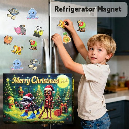 Italian Brainrot Advent Calendar - 24 Days Countdown with Mini Figurines, Keychains & More for Kids 3+