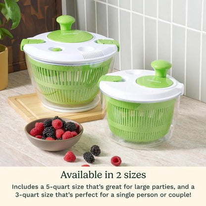 Cuisinart Salad Spinner - Efficiently Wash, Spin & Dry Greens, Fruits & Veggies | 3 Qt Capacity