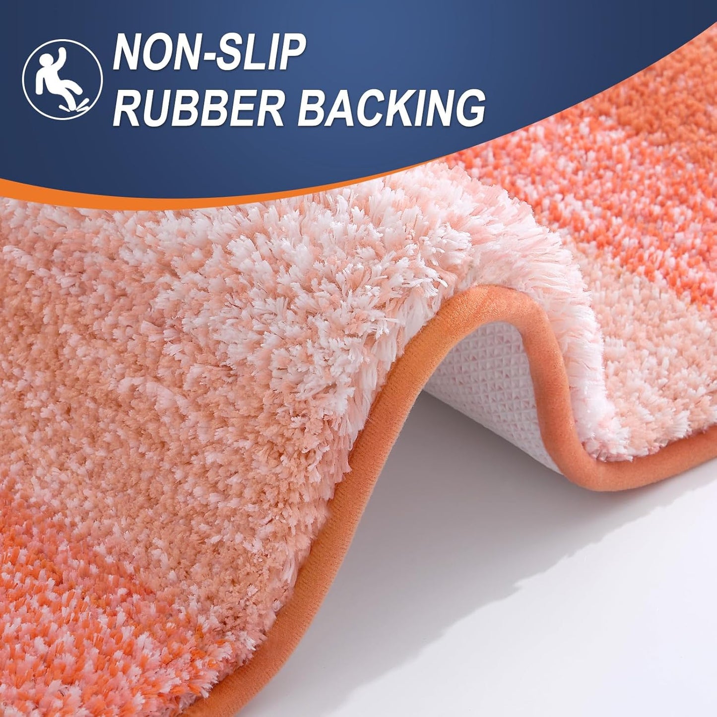 OLANLY Bathroom Rugs Mat - Extra Soft Microfiber Bath Rug with Rubber Backing | 36x24 Inches, Coral Color