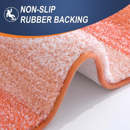 OLANLY Bathroom Rugs Mat - Extra Soft Microfiber Bath Rug with Rubber Backing | 36x24 Inches, Coral Color