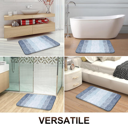 OLANLY Bathroom Runner Rugs - Extra Soft Microfiber, Quick Dry & Machine Washable | 54x24, Blue