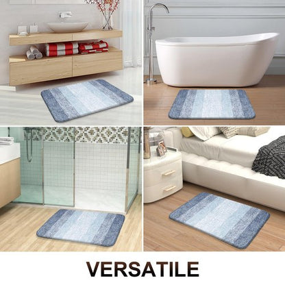 OLANLY Bathroom Rugs Mat 34x21, Extra Soft Absorbent Microfiber Bath Rugs, Rubber Backing, Quick Dry, Machine Washable Bath Mats for Bathroom Floor, Tub and Shower, Home Decor Accessories, Blue