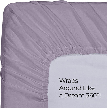 Utopia Bedding Queen Fitted Sheet - Soft Microfiber - Deep Pocket - Fade Resistant - Lavender Color