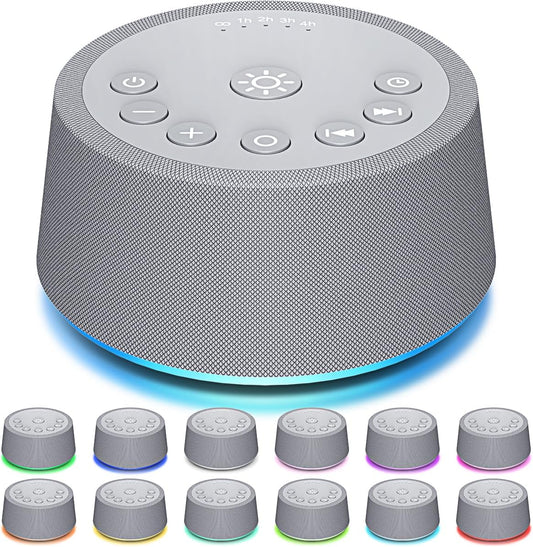 SoundLegend White Noise Machine - 32-Level Volume, 30 Soothing Sounds, 12 Color Lights | Compact Travel Gift