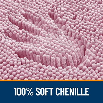 OLANLY Bathroom Rugs 40x24, Extra Soft Absorbent Chenille Bath Rugs, Rubber Backing Quick Dry, Machine Washable Bath Mats for Bathroom Floor, Tub and Shower, Home Decor Accessories, Dusty Rose