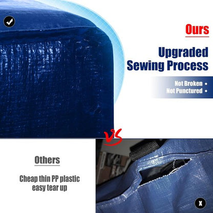 Cosy Family Extra Large Moving Bags - Heavy Duty Storage Totes with Backpack Straps | Set of 8, Blue