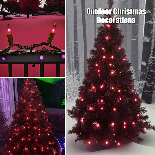 HISHINY Christmas Lights - 100 Count Red String Lights for Indoor/Outdoor Decorations | UL Certified, 21 Feet