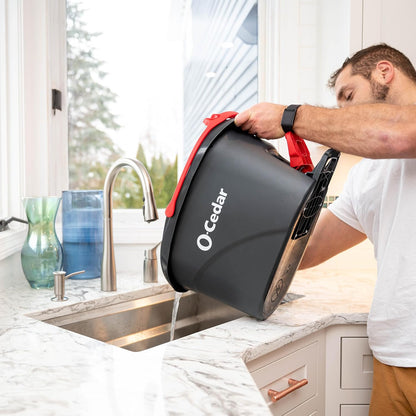O-Cedar EasyWring Microfiber Spin Mop - Complete Floor Cleaning System with 4 Extra Refills