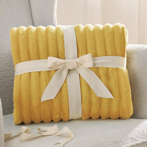 Bedsure GentleSoft Yellow Throw Blanket for Couch - Cozy Soft Fleece Blankets for Women, Cute Small Throws for Girls, Honey, 50x60 Inches