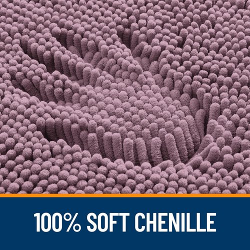 OLANLY Bathroom Rugs 47x20, Extra Soft Absorbent Chenille Bath Rugs, Rubber Backing Quick Dry, Machine Washable Bath Mats for Bathroom Floor, Tub and Shower, Home Decor Accessories, Deep Plum