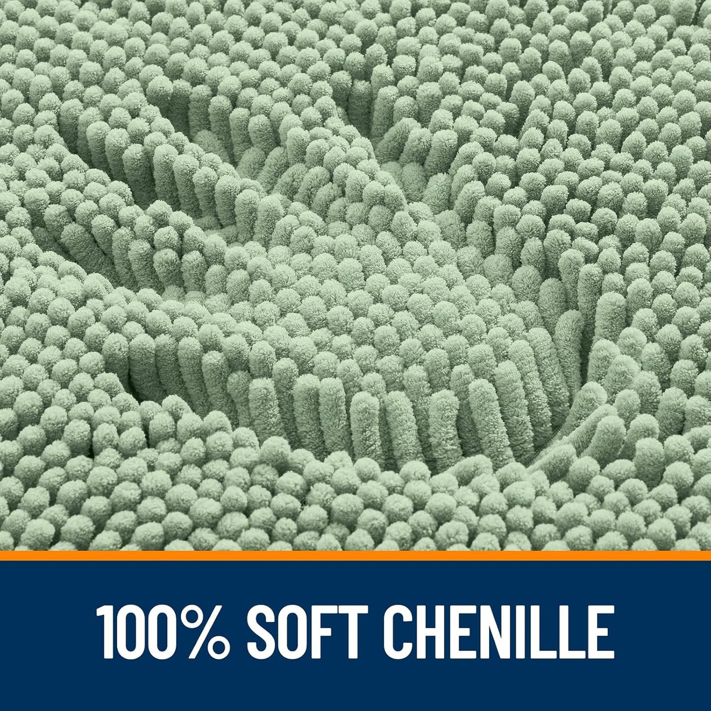 OLANLY Bathroom Rugs - Extra Soft Chenille Bath Mats | Quick Dry, Machine Washable, 70x46, Sage Green