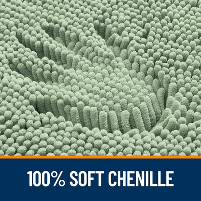 OLANLY Large Bathroom Rugs - Extra Soft Chenille Bath Mats | Quick Dry, Machine Washable, 40x32, Sage Green