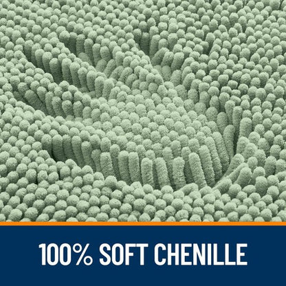 OLANLY Bathroom Rugs 70x46, Extra Soft Absorbent Chenille Bath Rugs, Rubber Backing Quick Dry, Machine Washable Bath Mats for Bathroom Floor, Tub and Shower, Home Decor Accessories, Sage Green
