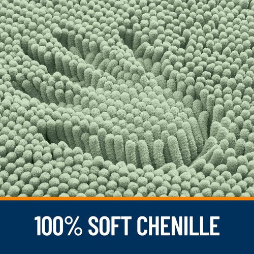 OLANLY Bathroom Rugs 32x20, Extra Soft Absorbent Chenille Bath Rugs, Rubber Backing Quick Dry, Machine Washable Bath Mats for Bathroom Floor, Tub and Shower, Home Decor Accessories, Sage Green