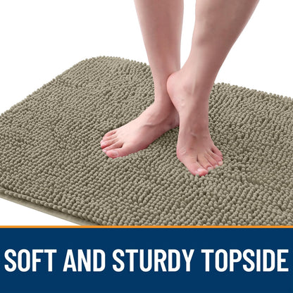 OLANLY Dog Door Mat - Absorbent Non-Slip Chenille Mat for Muddy Paws | 48x30 Warm Taupe