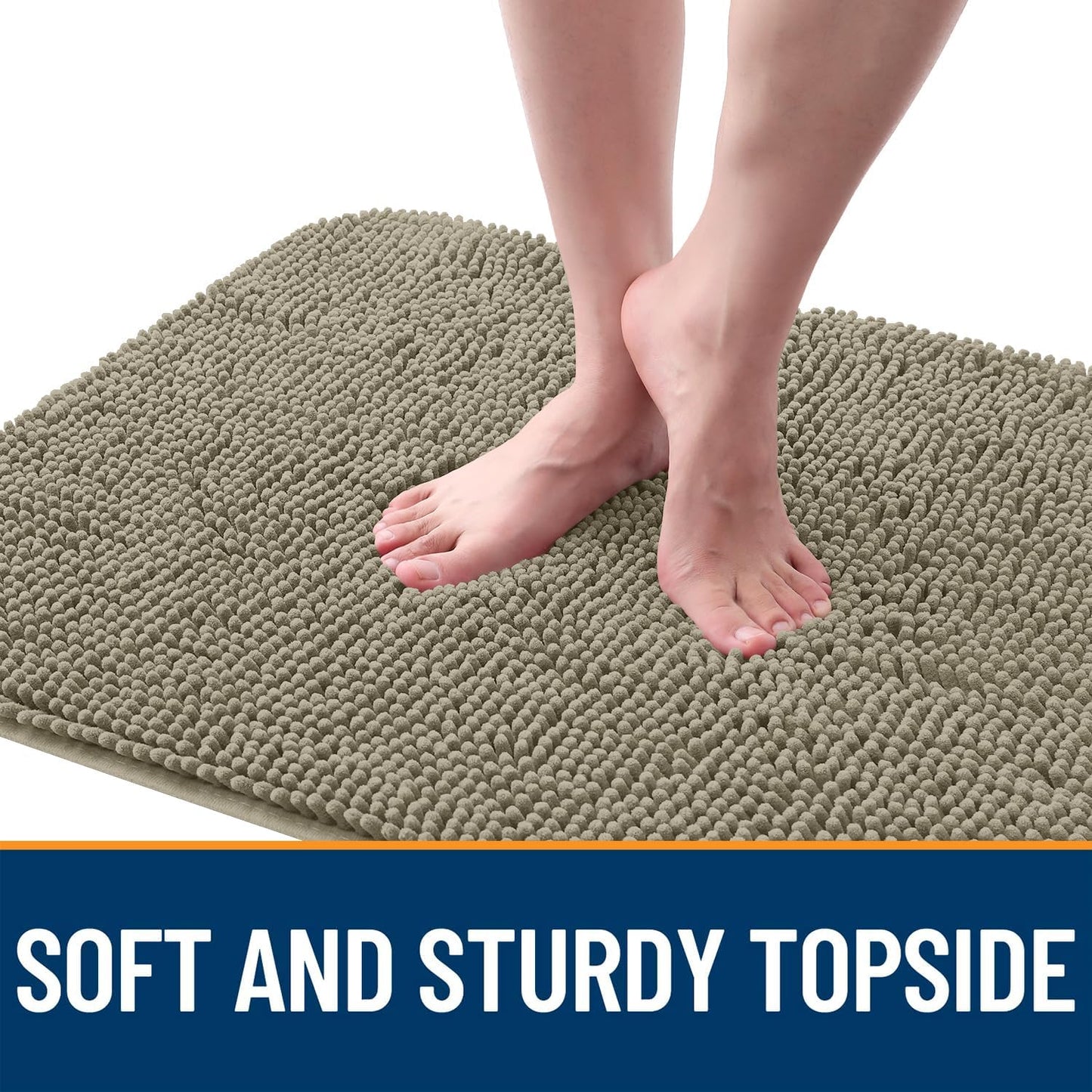 OLANLY Dog Door Mat - Absorbent Non-Slip Washable Doormat for Muddy Paws | 47x17 Warm Taupe