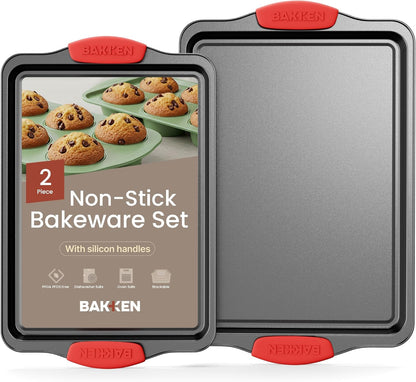 Skiennix Nonstick Carbon Steel Bakeware Set - Professional Quality Baking Trays | PFOA-Free Medium & Large Pans
