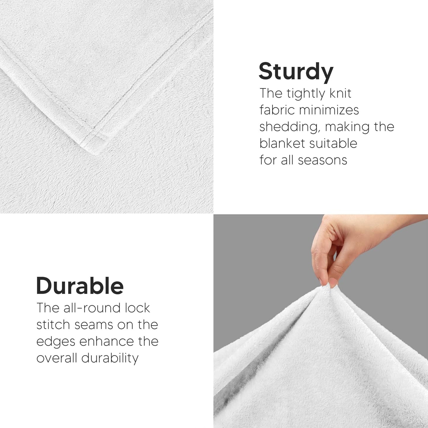 Utopia Bedding White Fleece Blanket - Luxury Soft 300GSM Queen Size (90x90 Inch) | Bulk Pack of 9
