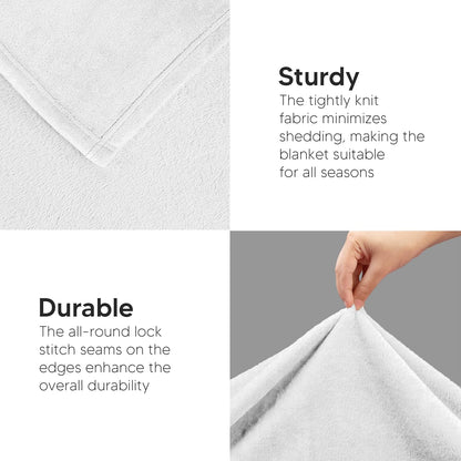 Utopia Bedding White Fleece Blanket - Luxury Soft 300GSM Queen Size (90x90 Inch) | Bulk Pack of 9