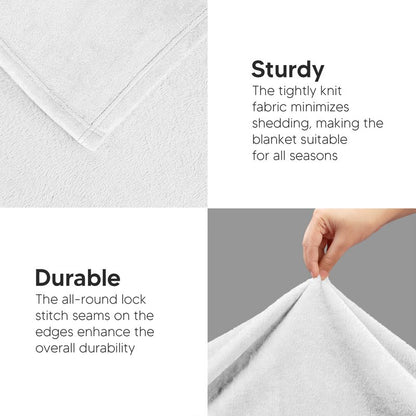Utopia Bedding White 300GSM Fleece Blanket (Queen Size - 90x90 Inch) Luxury Soft Bed Blanket (Bulk Pack of 9)
