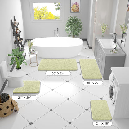 OLANLY Bathroom Rugs - Extra Soft Absorbent Chenille Mats | Quick Dry, Machine Washable, 36x24, Vanilla