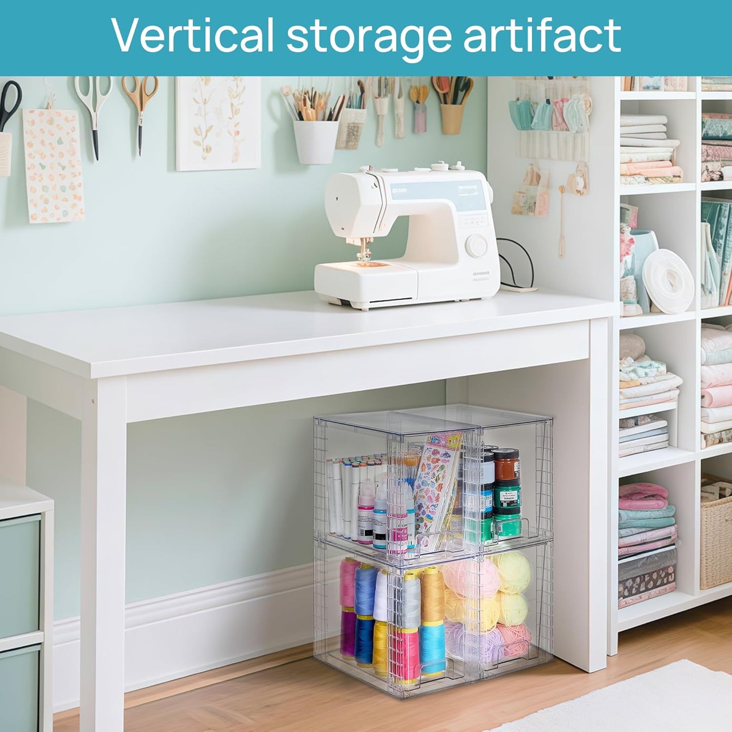 Vtopmart Clear Stackable Storage Drawers - 4 Pack Plastic Organizers for Skincare & Bathroom Supplies | 9.7" High