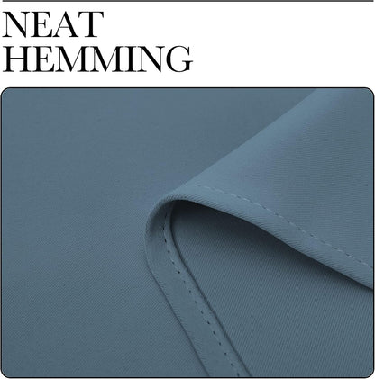 NICETOWN Smoky Blue Blackout Curtains - Thermal Insulated 84-Inch Long Drapes, 2 Panels, 34" Wide