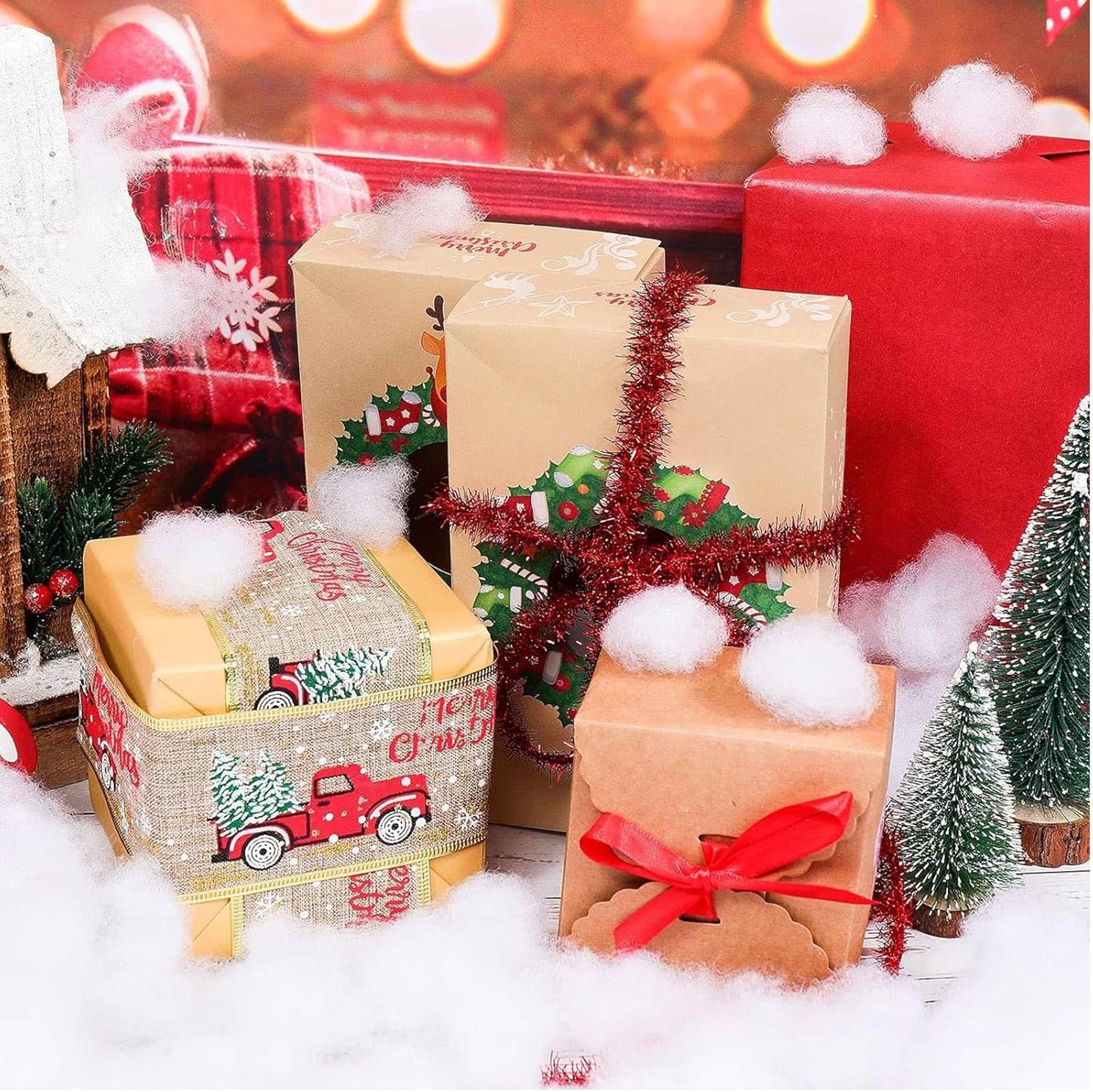 Shappy Christmas Fake Snow | 141.10 Ounce Artificial White Cloud Fiber for Holiday Decor