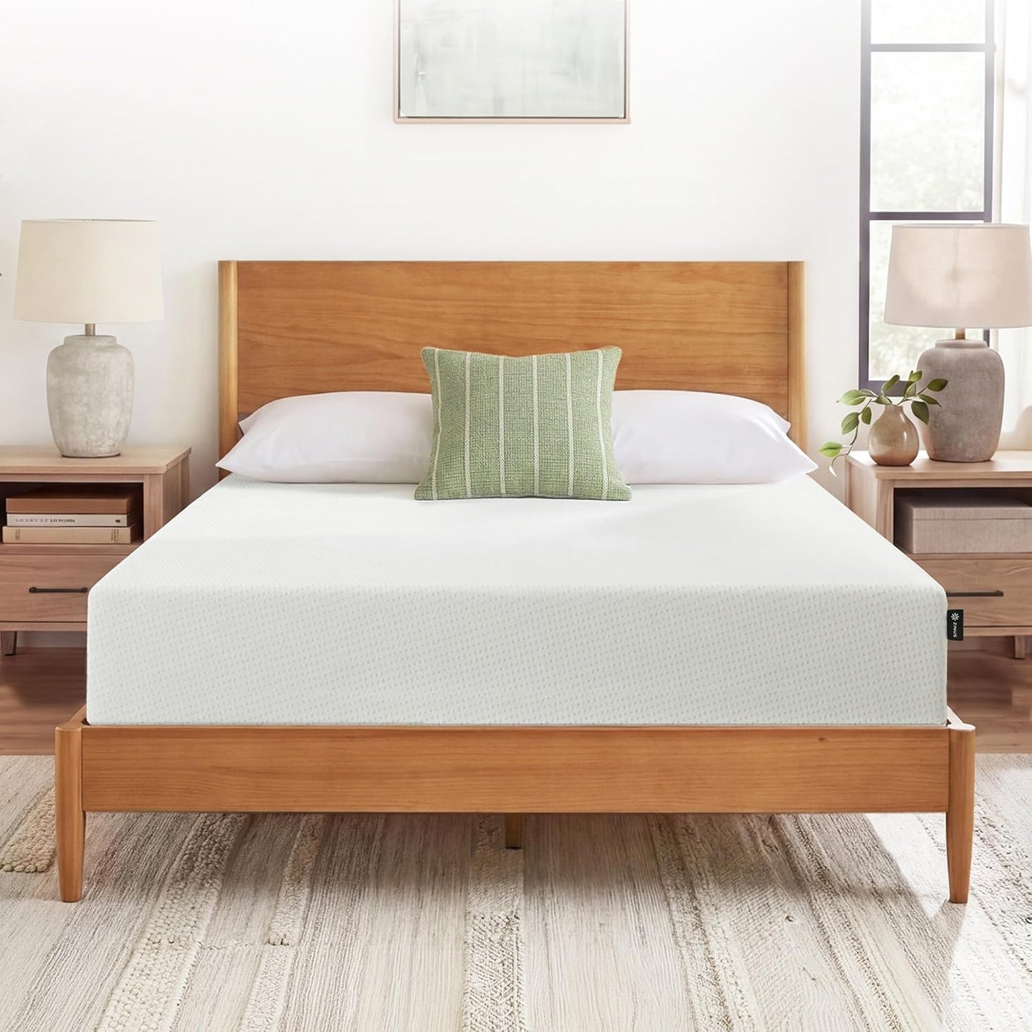 Zinus 10 Inch King Green Tea Memory Foam Mattress - Medium Firm, Zoned Pressure Relief, Fiberglass Free