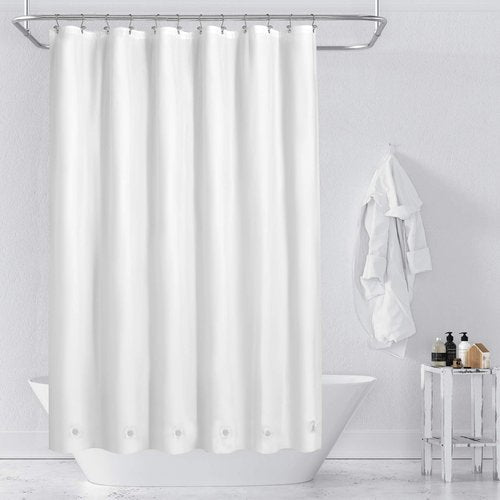 Barossa Design Extra Long Shower Curtain Liner with 6 Magnets - 72" x 84" XL White Waterproof PEVA Shower Liner for Bathroom, PVC Free, Metal Grommets - White, 72x84