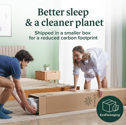 ZINUS 6-Inch Short Queen Green Tea Memory Foam Mattress - Medium Firm, Zoned Pressure Relief, Fiberglass Free