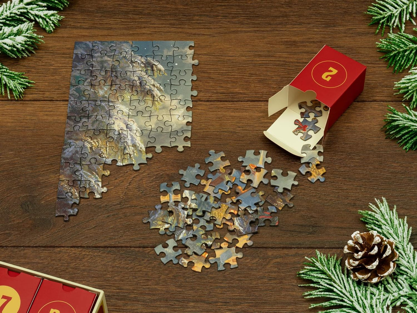 Abraham Hunter Jigsaw Puzzle Advent Calendar 2025 - 1008 Pieces, 24 Boxes, Festive Holiday Countdown Gift