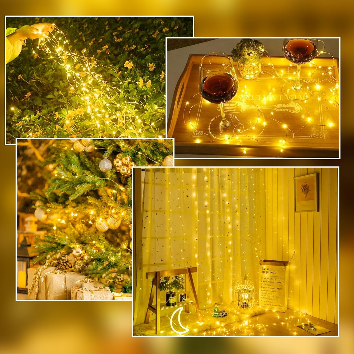 Skiennix 50 LED Fairy Lights - Battery Operated with Remote Control Timer | 16 FT Warm White Twinkle String Lights for Indoor & Outdoor Décor
