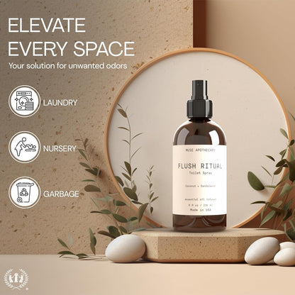 Muse Apothecary Flush Ritual - Refreshing Toilet Spray with Natural Essential Oils | 2 oz Citrus Scent