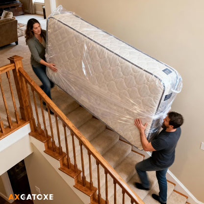 Skiennix Plastic Mattress Bag - Waterproof Mattress Protector for Moving - Queen Size (1.5MIL)
