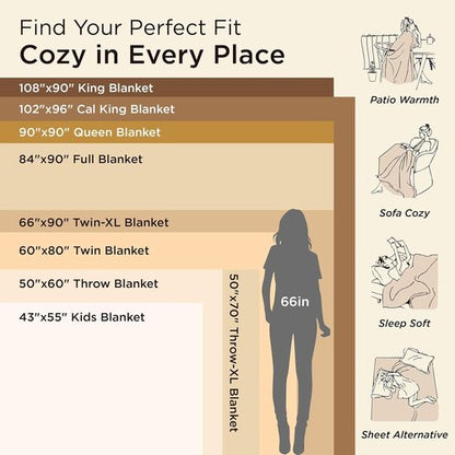 Bedsure GentleSoft Fleece Blanket - Twin Size Grey 300GSM Plush & Cozy for Bed, Sofa, Travel | 60x80 Inches