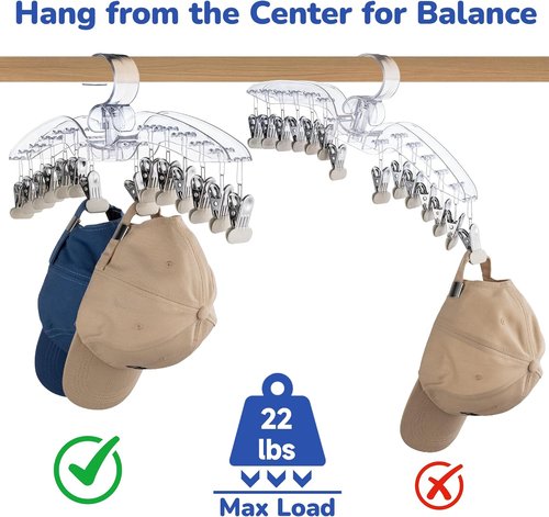 Antimbee Legging Hangers | Clear Pants Organizer with Large Clips | 2-Pack for Space-Saving Closet Storage