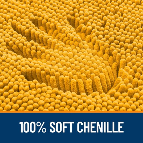 OLANLY Bathroom Rugs 59x35, Extra Soft Absorbent Chenille Bath Rugs, Rubber Backing Quick Dry, Machine Washable Bath Mats for Bathroom Floor, Tub and Shower, Home Decor Accessories, Golden Yellow