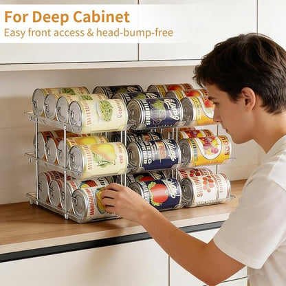 LXLXXL Can Organizer - Clear Automatic Rolling Storage Rack for Pantry | Holds Up to 36 Cans