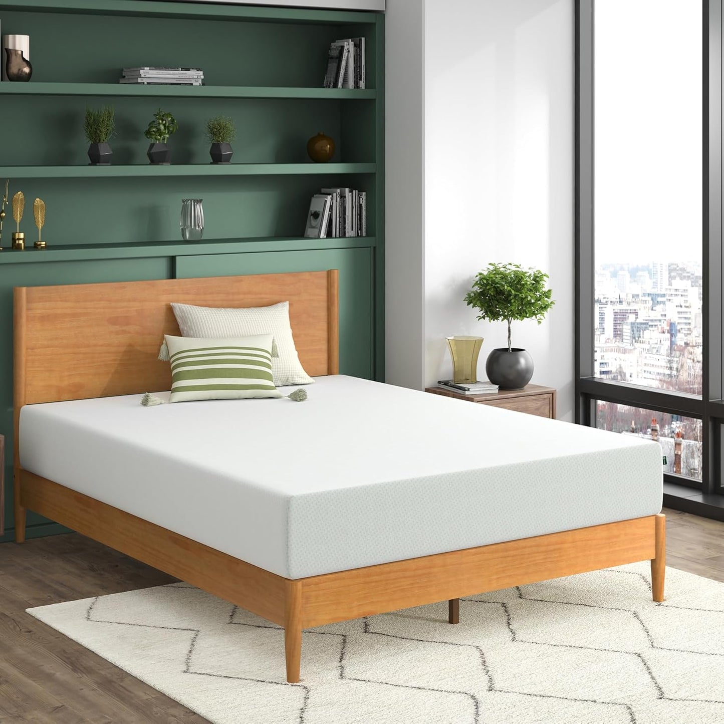 Zinus Memory Foam Mattress - 10 Inch Green Tea Comfort | Full Size, White